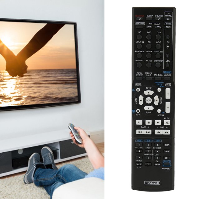 Control remoto del receptor AV, Diseño Ergonímico de Reemplazo de Agarre Cómodo Control Remoto Universal de Largo Alcance para VSX420 Para AXD7632 PARA VSX520 PARA VSX402S