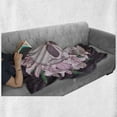 thumbnail image 6 of Skull Soft Flannel Fleece Throw Blanket, Gothic Botanical Design Graphic with Lily Blooms with Skeleton Head, Cozy Plush for Indoor and Outdoor Use, 50" x 70", Multicolor, by Ambesonne, 6 of 6