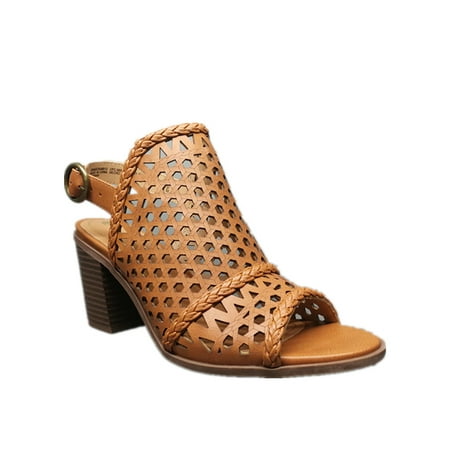 Women Big Buddha Woven Peep Toe