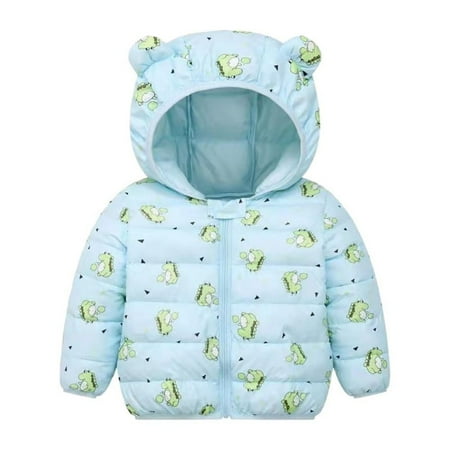 

Bullpiano 0-5T Baby Boys Girls Down Jacket Hooded Coat Winter Lightweight Packable Cotton Puffer Padded Jacket Infant Outerwear (Light blue)