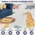 thumbnail image 3 of BNM Animal Safari Non-Slip Kids Washable Indoor Area Rug, 3' x 5', Ivory, 3 of 12