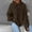 Brown, variant on Womens Oversized Sherpa Pullover Hoodie with Pockets Fuzzy Fleece Sweatshirt Plaid Fluffy Jacket Coat
