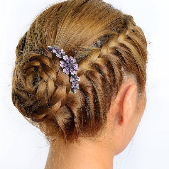 Luxshiny 4Pcs Flower Bridal Hair Combs Rhinestone Hair Clips for Elegant Wedding Hairstyles