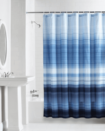 Blue Ombre Stripe Shower Curtain, Navy Blue Ombre Shower Curtain