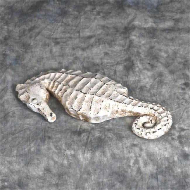 Decorative Paper Mache, Sea Horse Sculpture Distressed White