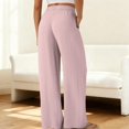 thumbnail image 5 of RFQWOVSR Women's High Waist Drawstring Wide Leg Linen Pants with Pockets Loose Fit Casual Summer Trousers S, 5 of 5