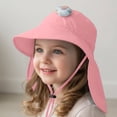 thumbnail image 2 of Krdevn Cartoon Bear Kids Neck Flap Sun Hat UPF 50+ Adjustable Chin Strap Breathable Beach Fisherman Cap Toddler Boys Girls, 2 of 9