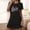 001 Black, variant on Generic Nightgowns for Women Cotton Sleep Shirts Womens Nightgown Short Sleeves Print Night Shirts Soft Sleepwear