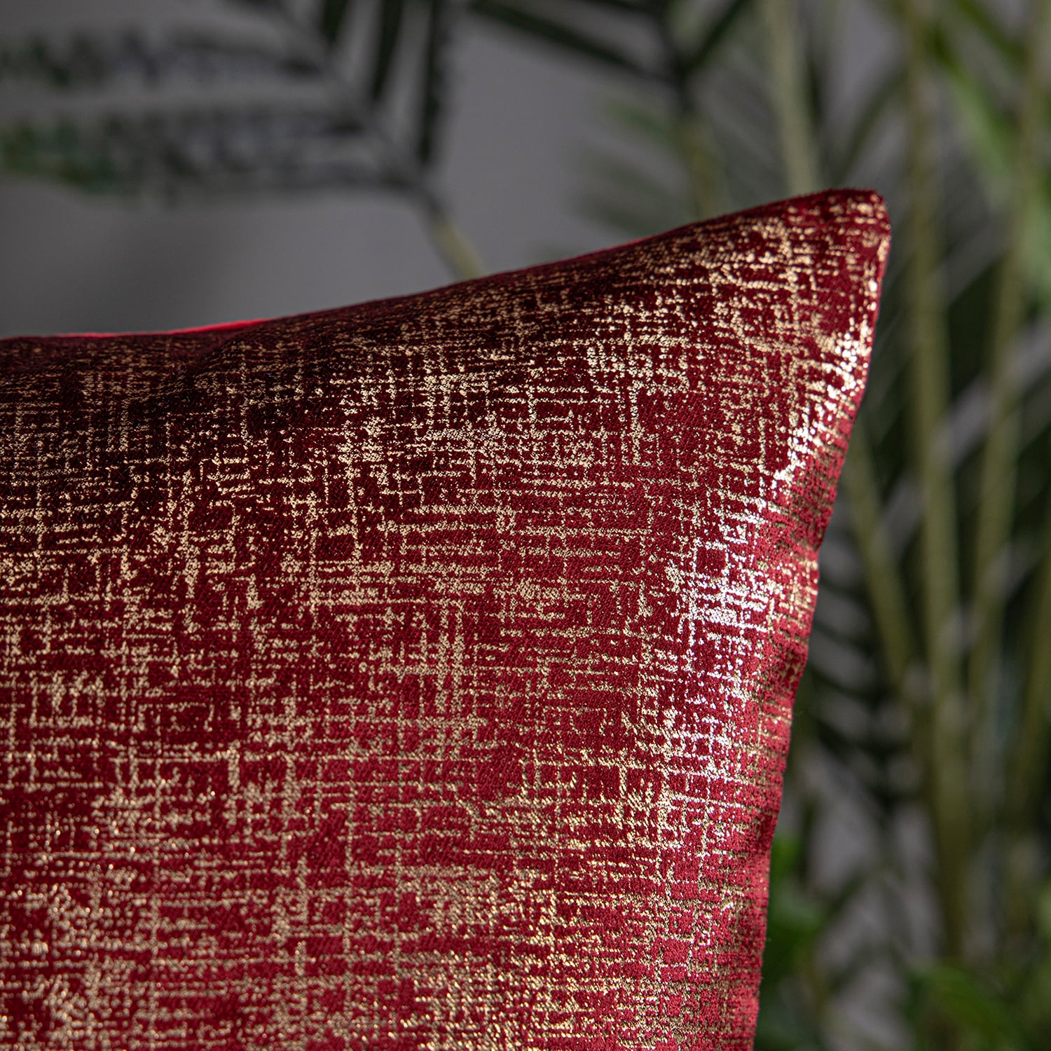 Phonoscope Bronzing Soft Solid Velvet Decorative Throw Pillow for Couch, Red, 12" x 20", 2 Pack