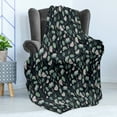 thumbnail image 4 of Leaves Soft Flannel Fleece Throw Blanket, Elements from a Lake in Eastern Parts of the World, Cozy Plush for Indoor and Outdoor Use, 50" x 60", Cadet Blue Night Blue, by Ambesonne, 4 of 5