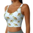thumbnail image 2 of Goofa Cartoon Sea Turtle Printed Sports Bras for Women, High Impact Running Bra Workout Crop Tank Tops Longline Sports Bra Push up-Small, 2 of 9