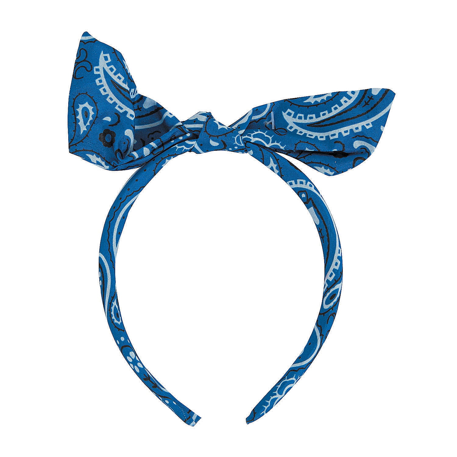 blue headband with bow