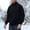 Black, variant on Men's Fleece Pullover with Long Sleeve and Stand Collar, Button Front Hoodie for Casual Outdoor Wear, Comfort Fit and Durable Nylon Spandex Blend