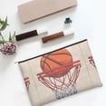 thumbnail image 6 of Zufioo Basketball Shot Print DuPont Paper Portable Toiletry Bag, 8.9x6.5 inch Zippered Hand-held Paper Cosmetic Bag Storage Tool Kit, 6 of 7