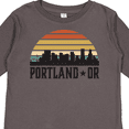thumbnail image 4 of Inktastic Portland Oregon Skyline Retro Sunset Boys or Girls Long Sleeve Toddler T-Shirt, 4 of 5