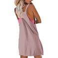 thumbnail image 4 of Yigetop Robe Athlétique avec Shorts! Combinaison-Robe pour Femmes, Couleur Unie, Élégante et Décontractée, à Double Poche, Bretelles Réglables, Café, 3TG, 4 of 4