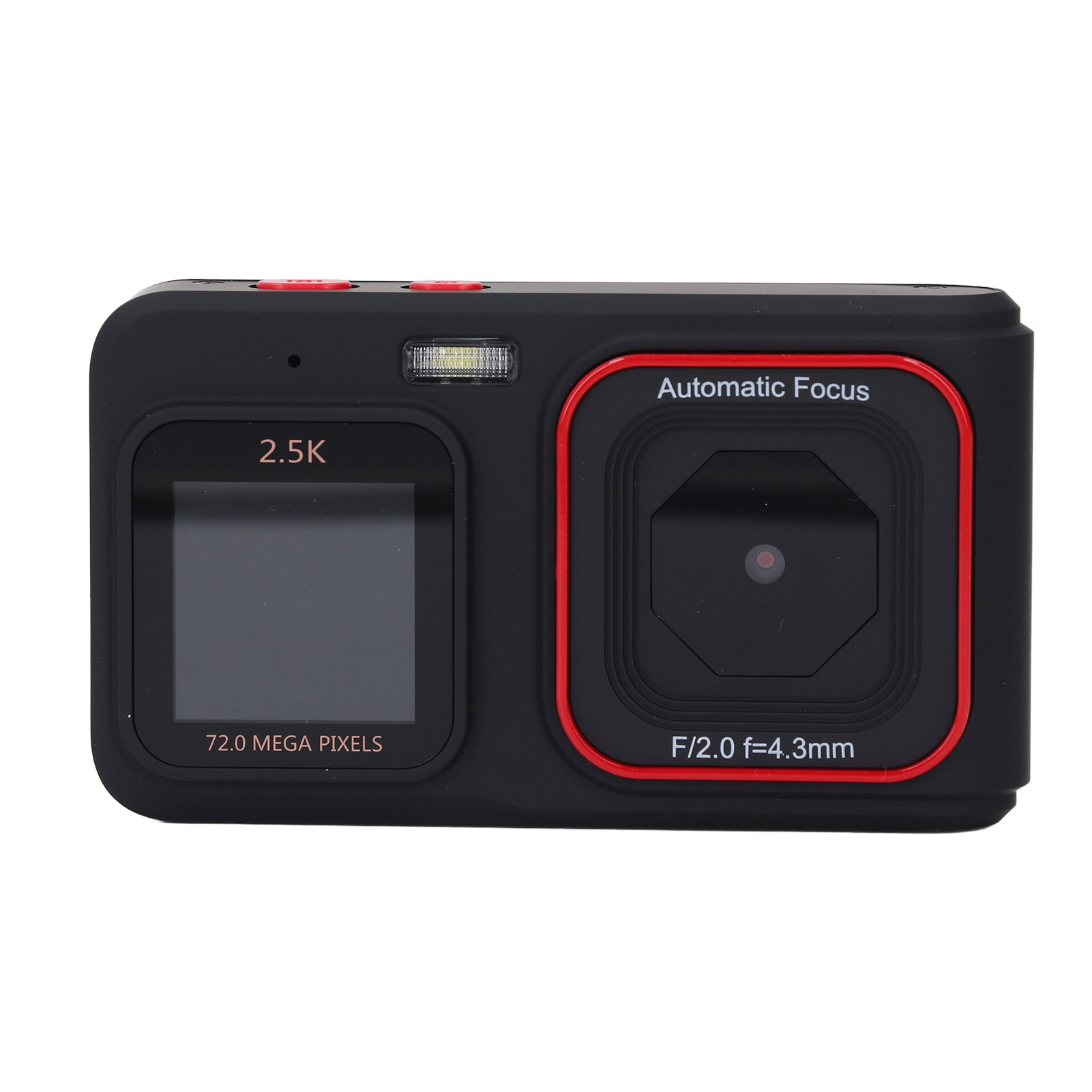M Buder Digital Camera 72MP 2.5K Video Output Dual Screen Compact Camera 16X Zoom Autofocus Selfie Camera (5.12 inches / 13.00 cm) for Travel Gatherings Graduations Black