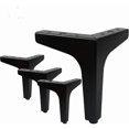 thumbnail image 1 of Set of 4 furniture legs up to 600kg, modern metal triangular table legs, hairpin furniture legs for cabinets, sofas, black (17cm), 1 of 4