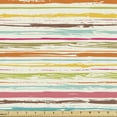 thumbnail image 1 of Colorful Fabric by the Yard, Pattern with Horizontal Stripes and Weathered Grunge Effect in Hand Drawn Style, Decorative Upholstery Fabric for Chairs & Home Accents, Multicolor by Ambesonne, 1 of 5