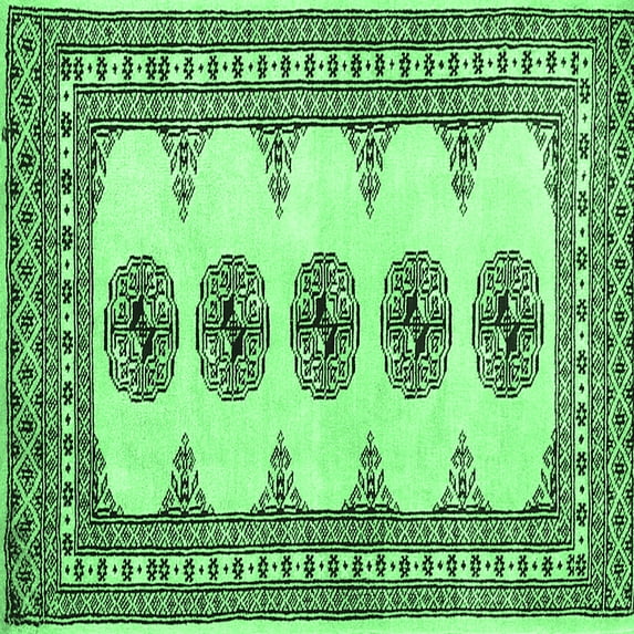 Ahgly Company Indoor Square Persian Emerald Green Traditional Area Rugs, 5' Square