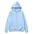 thumbnail image 4 of Mohiass Women Casual Zip Up Fleece Hoodies Relaxed Fit Oversized Sweatshirt with Hood Lightweight Fall Jackets for Women 2025 Light Blue XL, 4 of 5