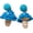 blue, variant on Creative Colorful Mushroom Shape Rattan Raffia Straw Stud Drop Dangle Earrings Hand Woven Statement Plant for Women Jewelry Holiday Funny Summer Beach