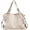 Beige, variant on Women's Fashion PU Leather Tote Handbag Shiny Large Hobo Shoulder Bag Purse Chain Long Strap