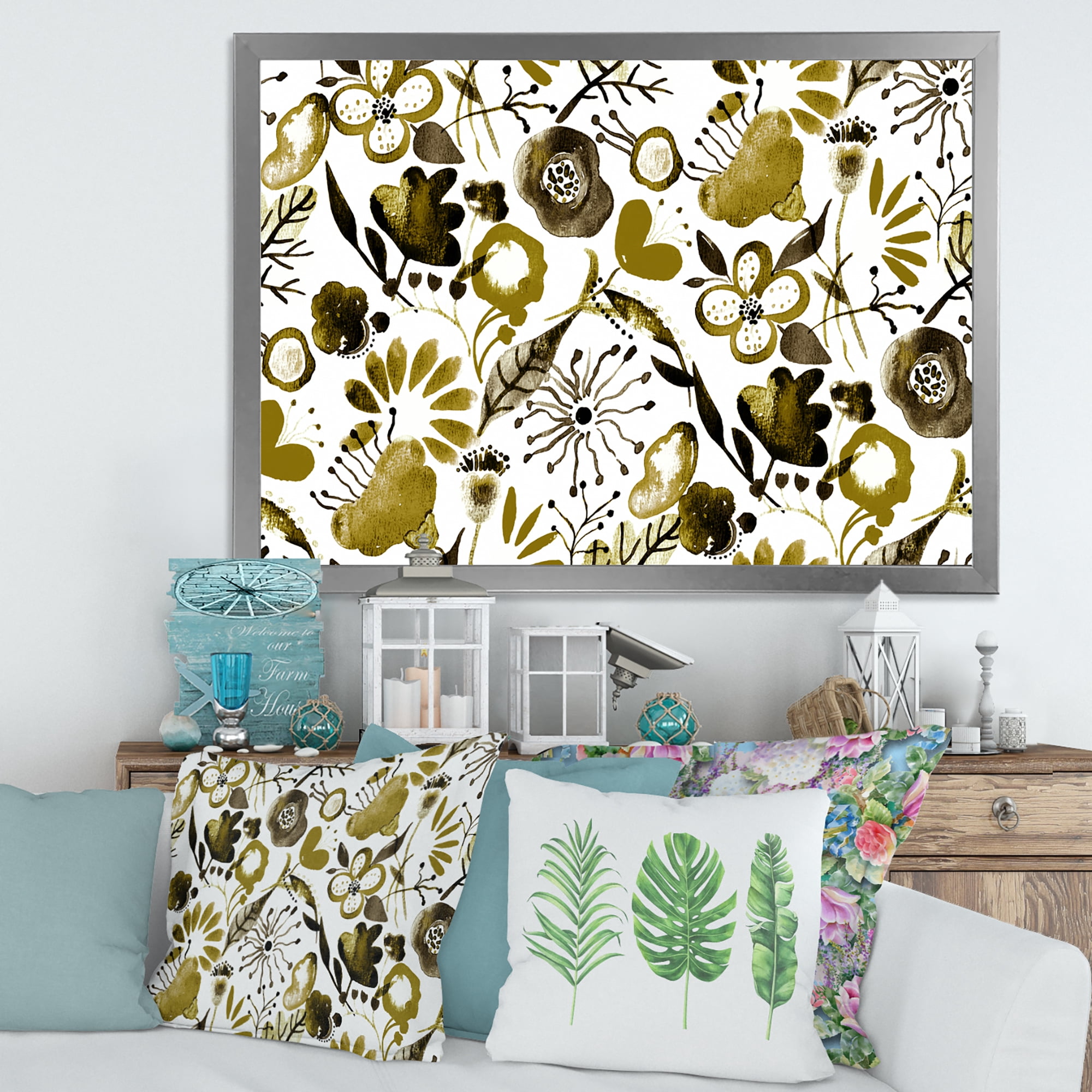 Designart 'Vital Abundance Of Wildflowers II' Modern Framed Art Print
