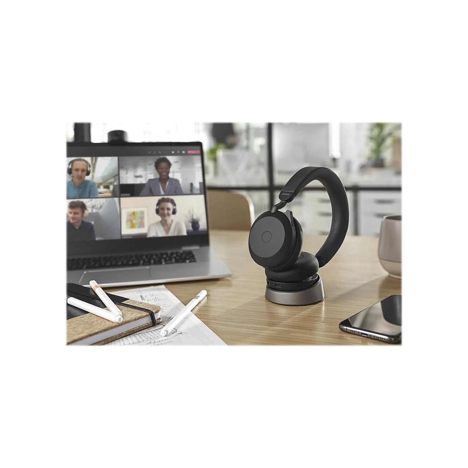 Jabra Evolve2 - 75 PC Wireless Headset with Charging Stand & Black