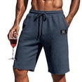thumbnail image 2 of longantii Athletic Shorts for Men Loose-Fit Elastic Waist Solid Color Shorts Lightweight Going Out Clothing with Pockets 2026 Summer Blue L, 2 of 3