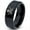 Black Bevel Polish Tungsten, variant on Tungsten Skull Crossbones and Swords Band Ring 8mm Men Women Comfort Fit Black Dome Polished