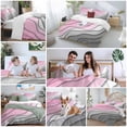 thumbnail image 5 of 3 Piece Pink Grey Ombre Duvet Cover Set Queen Size,Microfiber Comforter/Quilt Cover with Corner Ties and 2 Pillowcases,Modern Geometric Abstract Aesthetics Cream Soft Bedding with Zipper Closure, 5 of 8