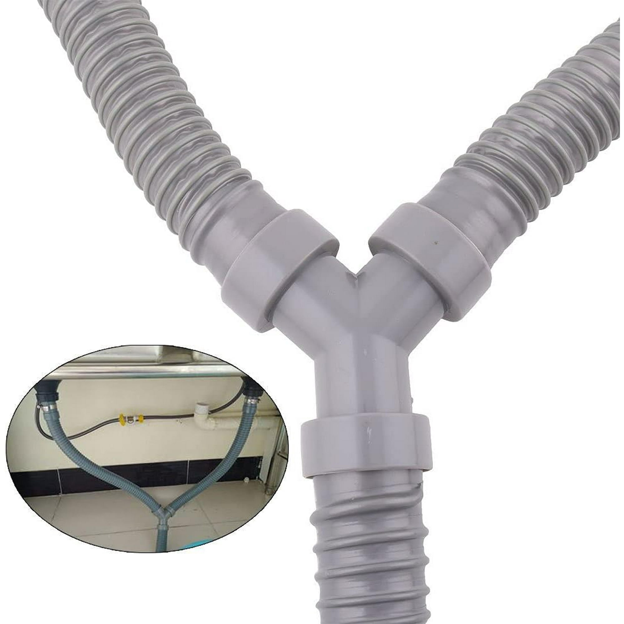 3.3Ft Washing Machine PVC Y Shaped Drain Discharge Hose Washer Pipe Connector