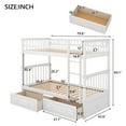 thumbnail image 3 of Newest Twin over Twin Bunk Bed with Drawers, Convertible to 2 Separate Beds, White Wooden Bunk Bed with Storage, Space Saving 2-in-1 Bed Frame, 3 of 12