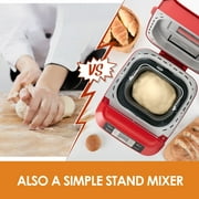 Kitchen in the Box 2lb Bread Maker with Auto Fruit Nut Dispenser, 12-in-1 Gluten-Free Bread Machine, 13H Delay Timer, Nonstick Pan, Keep Warm, Red