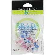 Eyelet Outlet Shape Brads 12/Pkg-Bear Pink & Blue