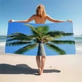 thumbnail image 2 of Palm Tree Sky Blue Beach Towel Soft Microfiber Bath Towel Quick Dry Sport Spa Pool Towels, 2 of 5