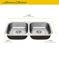 thumbnail image 2 of American Standard Portsmouth Undermount Stainless Steel 32 in. ADA Double Bowl Kitchen Sink, 2 of 3