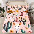 thumbnail image 2 of Feelyou Tribal Sheep Skull Twin Sheet Sets, Western Cactus Bedding, 3 Pieces, 2 of 7