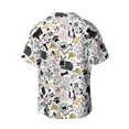 thumbnail image 2 of Xecao offers the Puppy for Men's Casual Short-sleeved Shirt, a button-up collared shirt with a pocket, perfect for beach vacations and yacht travel in the Large size., 2 of 7