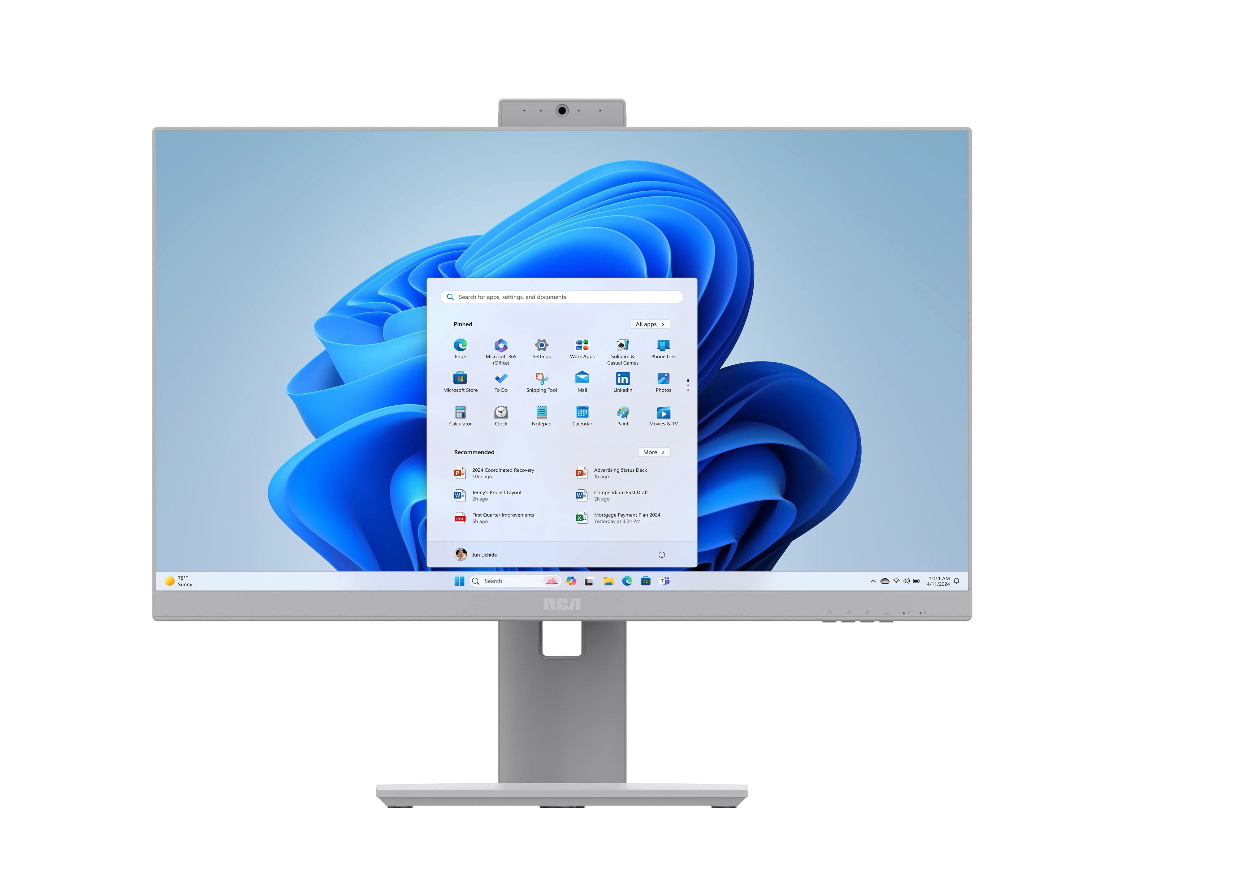 Restored RCA 27" All-in-One Desktop PC, Intel N200, 4GB RAM, 128GB SSD, Windows 11 Home (Refurbished)