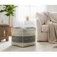 thumbnail image 2 of LR Home Medium Tribal Indoor Square Pouf, Taupe/Gray, 20" x 20" x 20", 2 of 11