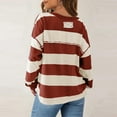 thumbnail image 4 of hxobax Sweatshirt for Women Striped Colorblock Fall Trendy Long Sleeve Shirts Crewneck Pullover Tops, 4 of 7