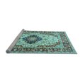 thumbnail image 2 of Ahgly Company Machine Washable Indoor Rectangle Medallion Light Blue Traditional Area Rugs, 7' x 10', 2 of 4