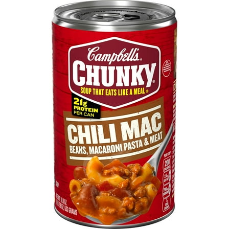 Campbells Chunky Soup, Chili Mac, 18.8 Oz Can Packaging May Vary - Pack of 3