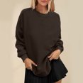 thumbnail image 4 of ChaoHeng Sweatshirts for Women'S Solid Color Crew-Neck Casual Long-Sleeved Pullover Hoodie, 4 of 9