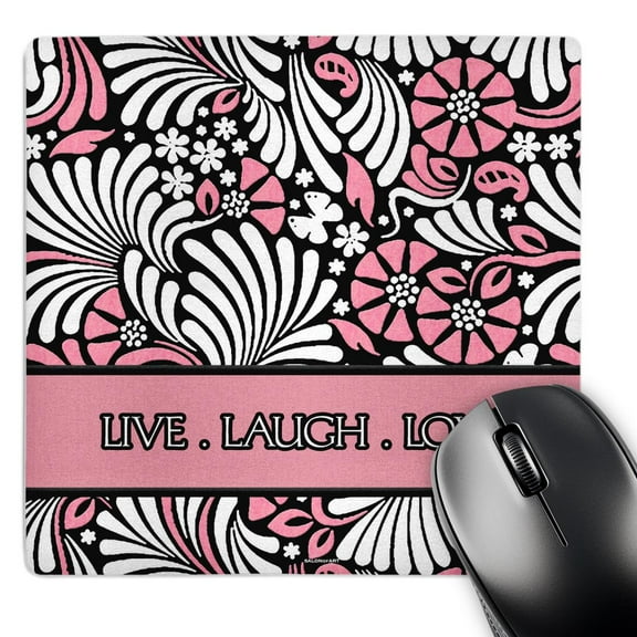 3dRose, Live Laugh Love in Pink, MousePad