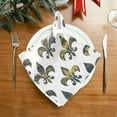 thumbnail image 2 of GZHJMY Mardi Gras Cloth Napkin Fleur De Lis Gold Retro Kitchen Dining Table Carnival Decor for Cocktail Family Gathering Party Everyday Use Dinner Napkin 6 Pack 20" × 20", 2 of 6