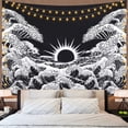 thumbnail image 2 of Tapiz de pared YONGSHENG Olas grandes blanco y negro 130cmX150cm, 2 of 5