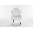 thumbnail image 4 of Rocking Chair with Headrest, Mid Century Modern Teddy Upholstered Rocking Chair, Accent Relax Lounge Leisure Armchair For Bedroom Nursery Office Hotel, 4 of 9